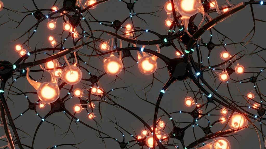 Neuropeptides Explained: The Brain's Peptide Messengers 1 3D render of glowing interconnected brain neurons