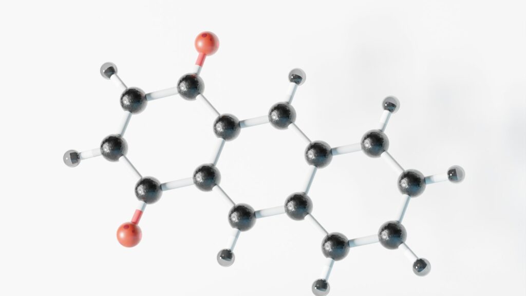 Close-up of a molecular structure model